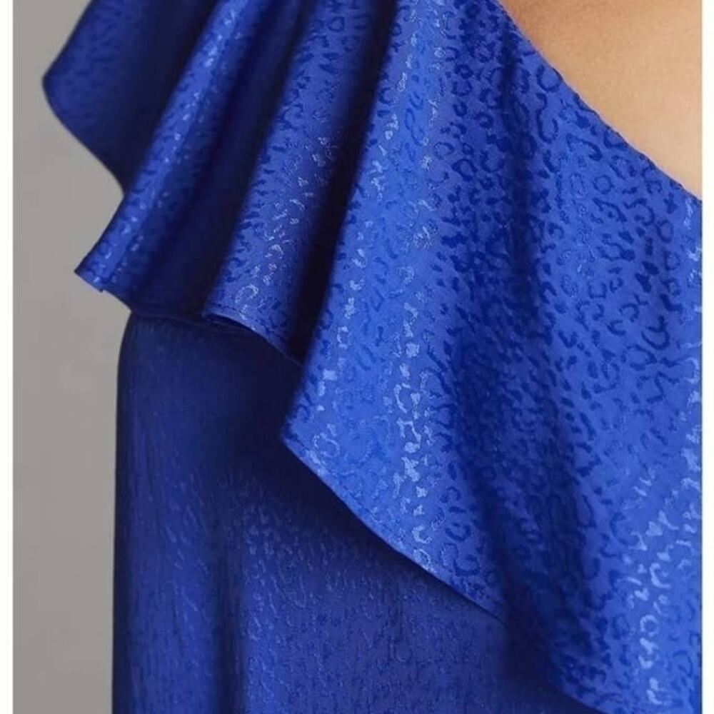 NWT Anthropologie Ruffled One-Shoulder Mini Dress‎ Size 4P - Picture 6 of 14